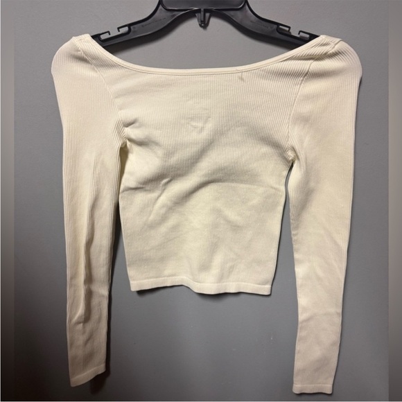 NWOT Free People Meg Seamless Ribbed Long Sleeve Cami in Ivory Sizes XS/S & M/L - Picture 5 of 10